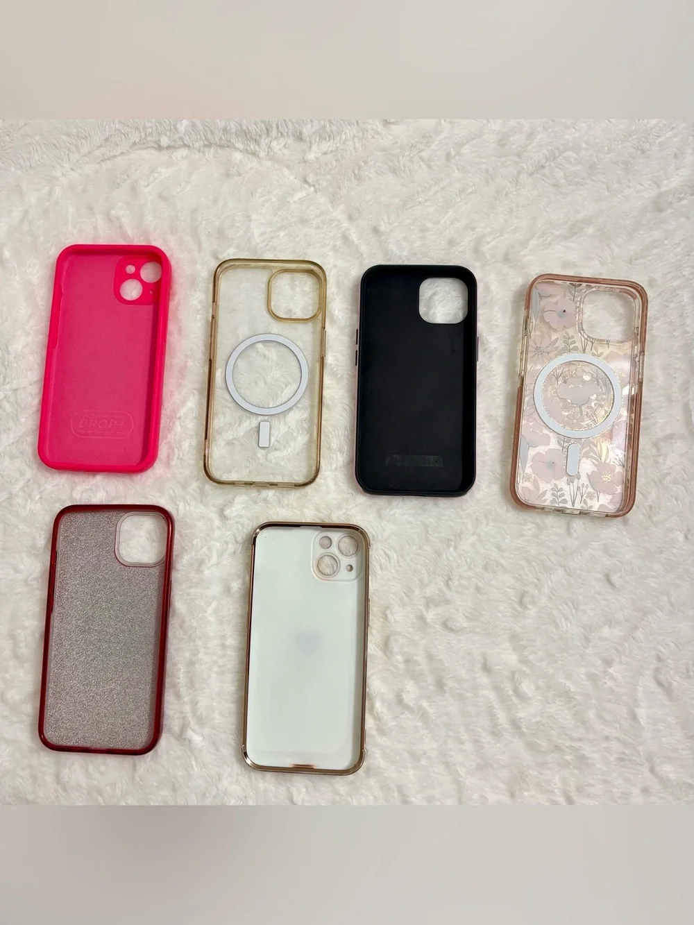 Phone Case Bundle - Pink, Red, White, Clear, Floral Options